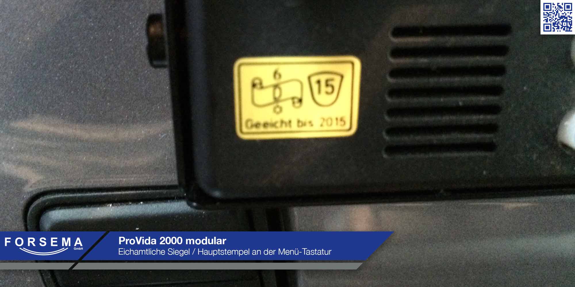 Hauptsiegel ProVida 2000 an der Menü-Tastatur